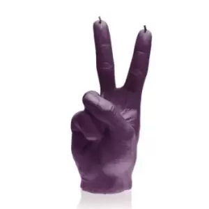 Hand Peace Sign Candle &ndash; Violet
