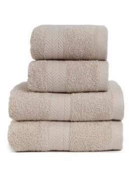 Essentials Collection 4 Piece 100% Cotton 450 Gsm Quick Dry Towel Bale ; Pebble