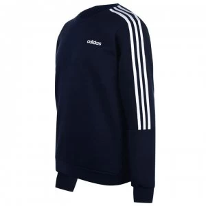 adidas Mens Crew 3-Stripes Pullover Sweatshirt - Navy/White