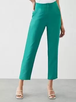 Dorothy Perkins High Waist Slim Leg Trousers - Green, Size 10, Women
