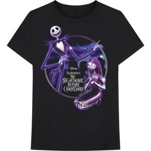 Disney - The Nightmare Before Christmas Purple Graveyard Unisex Small T-Shirt - Black