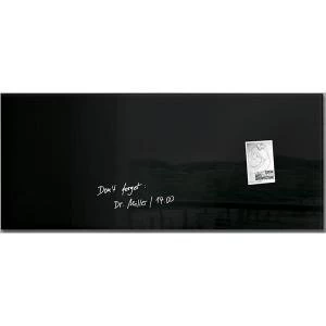 Sigel Artverum Magnetic Glass Board 1300mm x 550mm with Fixings Black