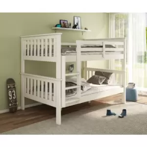 Oslo Quadruple Bunk Bed White With Pocket Sprung Mattresses