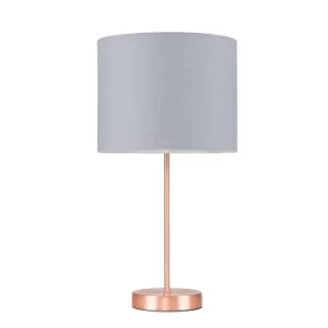 Value Essentials Charlie Copper Table Lamp with Grey Shade