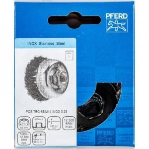 PFERD Cup brush with thread, knotted POS TBG65/M14 INOX 0.35 43305003