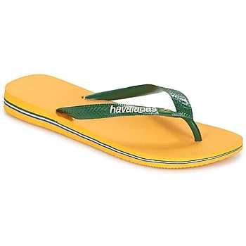 Havaianas BRAZIL LOGO mens Flip flops / Sandals (Shoes) in Yellow - Sizes 5,3 / 4,6 / 7