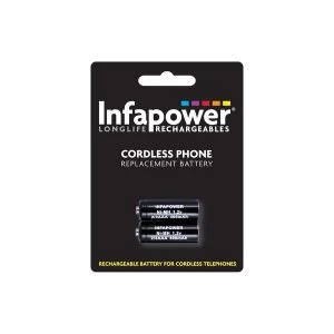 Infapower Rechargeable Ni-MH Battery for Cordless Telephones 2 x 2/3 AAA 1.2v 400mAh