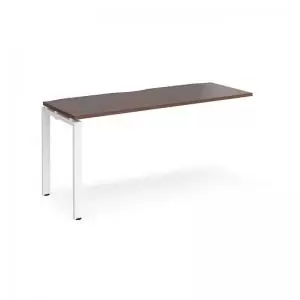 Adapt add on unit single 1600mm x 600mm - white frame and walnut top