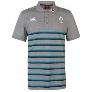 Canterbury Ireland Rugby Stripe Polo Mens - Grey