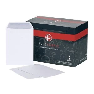 Plus Fabric Envelopes Pocket Press Seal 110gm2 C5 White 1 x Pack of 250 Envelopes
