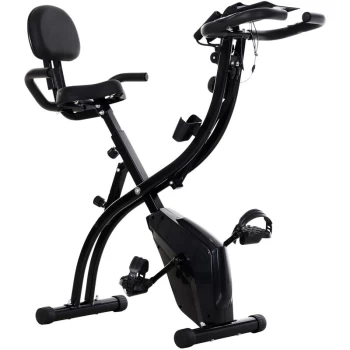 2-In-1 Upright Exercise Bike Adjustable Resistance Fitness Black - Homcom