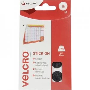VELCRO VEL-EC60228 Hook-and-loop stick-on dots stick-on Hook and loop pad (Ø) 16mm Black 16 Pair