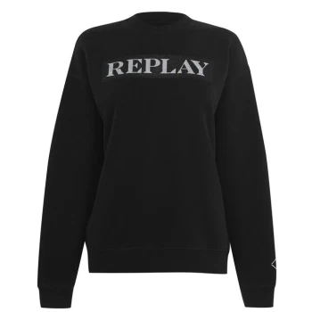 Replay Glitter Box Sweatshirt - Black