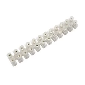 BQ White 15A 12 Way Cable Connector Strip
