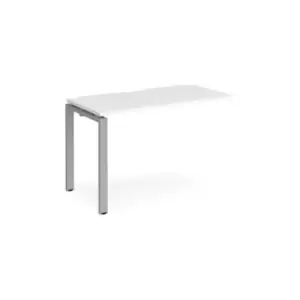 Bench Desk Add On Rectangular Desk 1200mm White Tops With Silver Frames 600mm Depth Adapt