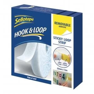 Sellotape 25mm x 12m Removable Sticky Loop Strip 2055797