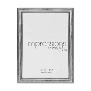 5" x 7" - Impressions Textured Silver Finish Photo Frame