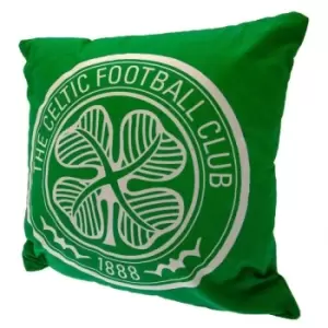 Celtic FC Crest Filled Cushion (One Size) (Green/White) - Green/White