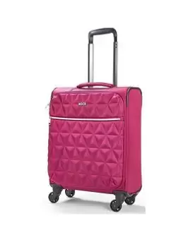 Rock Luggage Jewel 4 Wheel Soft Cabin Suitcase - Pink