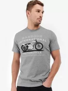 Barbour International Alter Graphic Logo T-Shirt - Grey, Size L, Men
