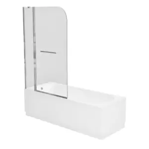 Alton Single Ended 1700x700 Bath with Front Panel and Hinged Bath Screen with Towel Rail