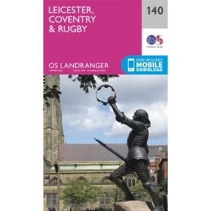 Leicester, Coventry & Rugby by Ordnance Survey (Sheet map, folded, 2016)