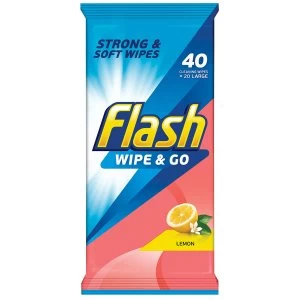 Flash Wipe and Go Lemon - 48 Wipes