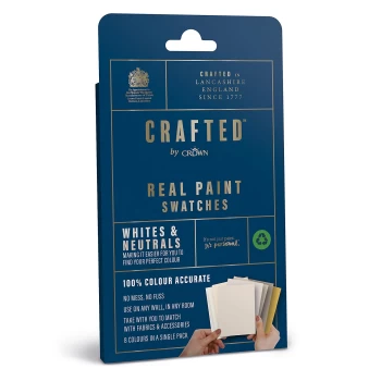 CRAFTED by Crown 100% Accurate Pure Paint Testers White & Neutral Colour Families 8 Pack