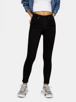 Topshop Jamie High Waisted Skinny Jeans - Black, Size 34, Inside Leg 30, Women