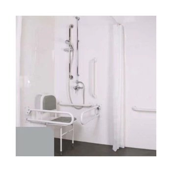 Nymas - NymaPRO Doc M Shower Pack White with Exposed Valves and Grey Rails