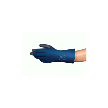 Chemical Protection Gauntlet Glove Lined 380mm Blue Size 8 - Ansell