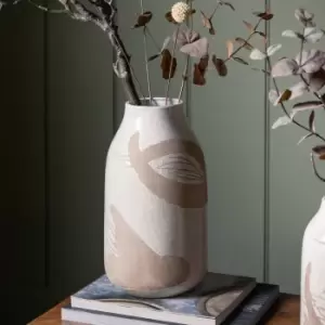 Colly Vase Reactive Brown and White 33cm Brown