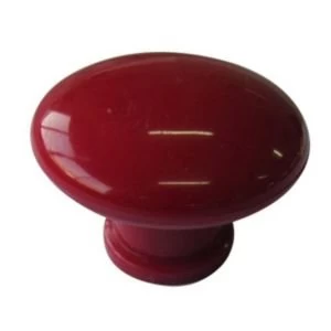 BQ Red Round Mushroom Knob Pack of 10