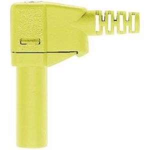 Straight blade safety plug Plug right angle Pin diameter 4mm Green yellow