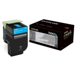 Lexmark 700X2 Cyan Laser Toner Ink Cartridge