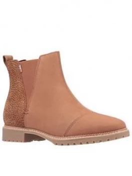Toms Toms Cleo Leather Ankle Boot, Tan, Size 7, Women
