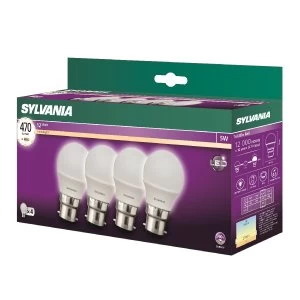 Sylvania LED B22 4.5W Ball - 4 Pack