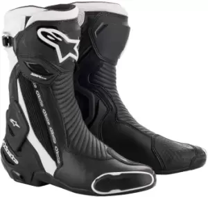 Alpinestars SMX Plus v2 Motorcycle Boots, black-white, Size 42, black-white, Size 42