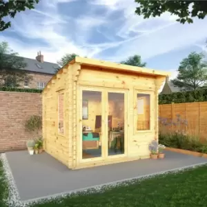Mercia 3m x 3m 44mm Wall Curved Roof Log Cabin