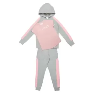 USA Pro Piece Fleece Tracksuit Junior Girls - Pink
