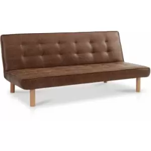Home Detail - Salerno Air Leather brown sofa bed