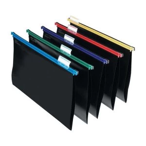 Snopake HangGlider A4 Polypropylene Suspension Files Assorted Colours with Tabs 1 x Pack of 25 Files and Tabs