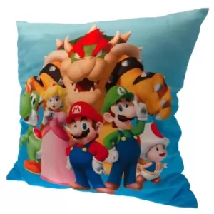 Super Mario Group Shot Filled Cushion (One Size) (Multicoloured)
