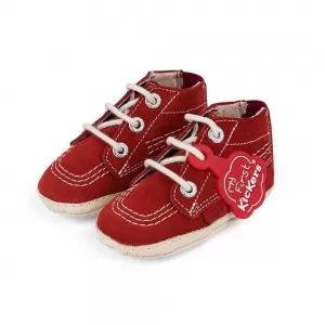 Kickers Baby Kick High Crib Bootie - Red Suede, Size 1 Younger