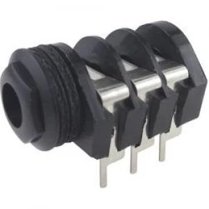 6.35mm audio jack Socket horizontal mount Number of pins 3 Stereo Black Cliff CL1332A