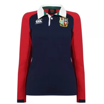 Canterbury British and Irish Lions Long Sleeve Rugby Shirt Ladies - Navy/Red