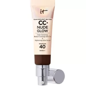 IT Cosmetics CC+ and Nude Glow Lightweight Foundation and Glow Serum with SPF40 32ml (Various Shades) - Deep Mocha