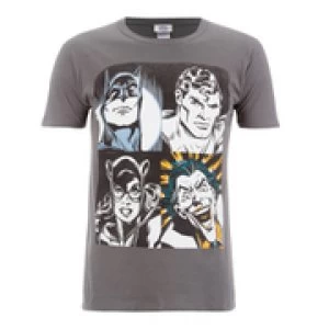 DC Comics Mens Batman Face T-Shirt - Grey - S