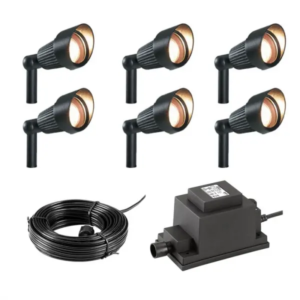 Techmar Techmar Plug and Play - Focus Verona LED Garden Spotlight Kit - 6 Lights