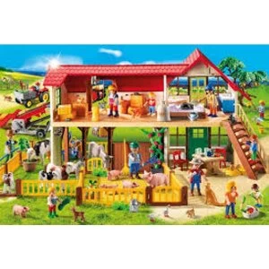 Playmobil Farm 100 Piece Puzzle & Play Set